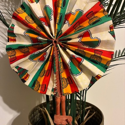 Small ankara printed fan - Thumbnail 4