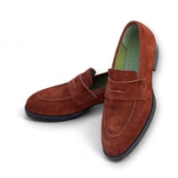 Crafted Leather Men Brown Suede Leather Moccasin Loafers Dress Shoes - Thumbnail 2