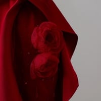 Lovely Sweetheart Neck Mermaid Satin Red Beading Floor Length Prom Dress  - Thumbnail 4