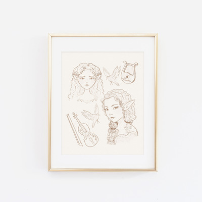 Oona sketch print
