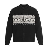 Jacquard design cardigan knitted jacket high street loose casual top - Thumbnail 2