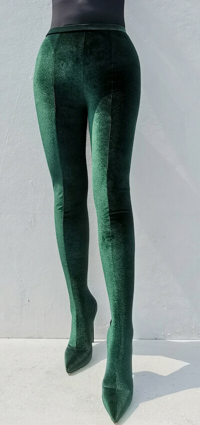 Sexy High Heels Women Boots Long Hot Pink Pants Shoes Custom Color Legging Stretch Boots Thigh High Boots