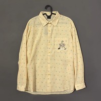 Polka Dot Embroidered Vertical Striped Cotton Long-Sleeved Shirt - Thumbnail 1