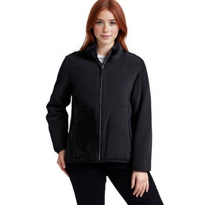 L-5xl fleece jacket polar fleece top reversible thickened coral fleece sweatshirt cardigan