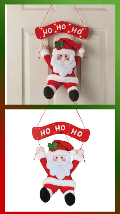 Santa Hanging Door and Wall Light Up with Sound - FINAL SALE