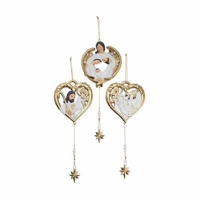 Old world nativity story ornaments three pack - final sale