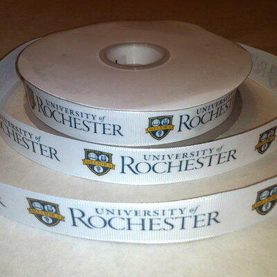 7/8" rochester university inspired custom printed grosgrain ribbon