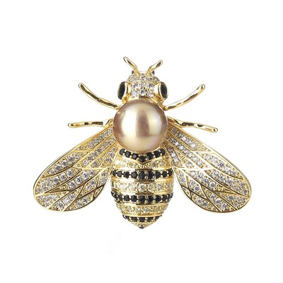 Animal bee brooch pin – sparkling alloy & beizhu inlaid with diamonds | fashion jewelry accessory for women