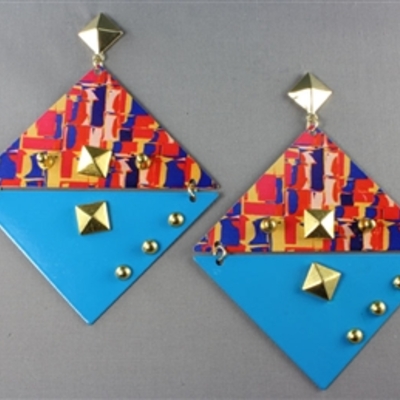 Diamond shaped colorful earrings
