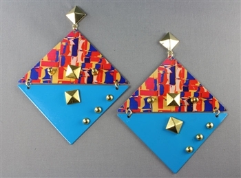 Diamond shaped colorful earrings
