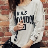 Grey Cotton Women Casual T-Shirt One Size FZ72303g  - Thumbnail 2