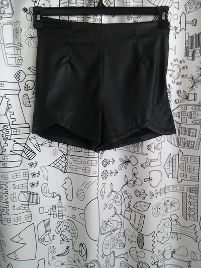 leather high waist shorts