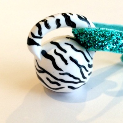 New! zebra print kettlebell ornament