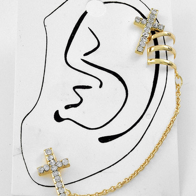 Cross ear cuff
