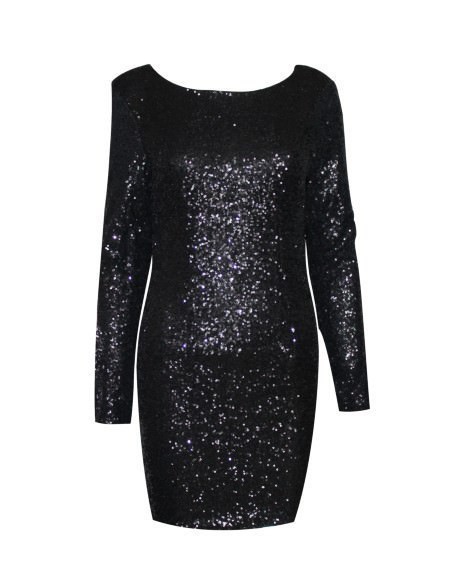 Sequined Fashion major Halter back dress long sleeve