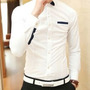New Fashion Slim Long Sleeves Causal Shirts 907ASJ-CS28-43-White-1