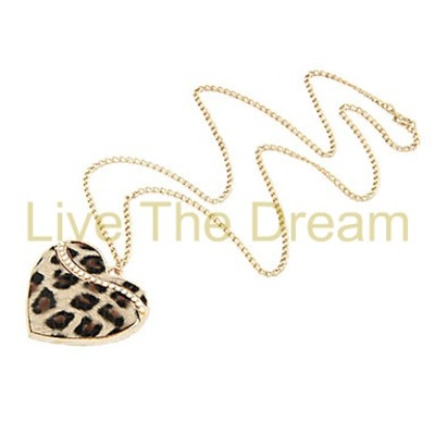 Leopard heart chain necklace