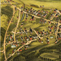 Monson, MA in 1879 - Bird's Eye View, Aerial map, Panorama, Vintage map, Antique map, Reproduction, Giclée, Framable map, Fine Art. Wall map-2