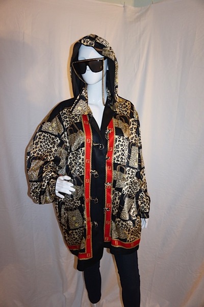 Vintage fendi purse jacket w/ hood, size 3x