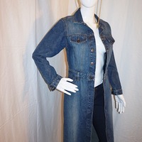 Vintage L.E.I. Long Jean Jacket, Size S - Thumbnail 1