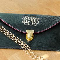 Set of THREE (3) Monogrammed Bridesmaid Clutches