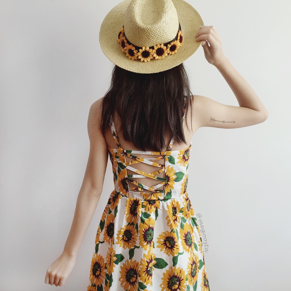 cotton sunflower dress