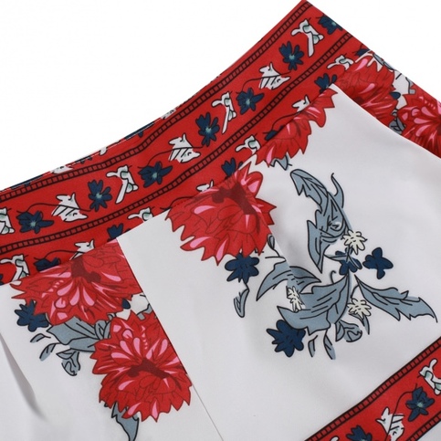 White Red Visaya Shorts Top Set Mura Boho