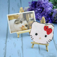 Kitty wallet embroidered with beads -gift wallet - Thumbnail 1