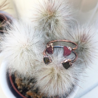 Open double stone ring