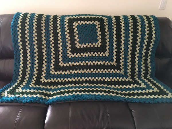 Custom Made Giant Granny Square Blanket