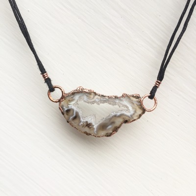 Agate geode slice #1 necklace