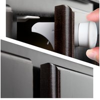  Safety Baby Magnetic Cabinet Locks (4 Locks + 1 Key) - No Tools Or Screws Needed - Thumbnail 1