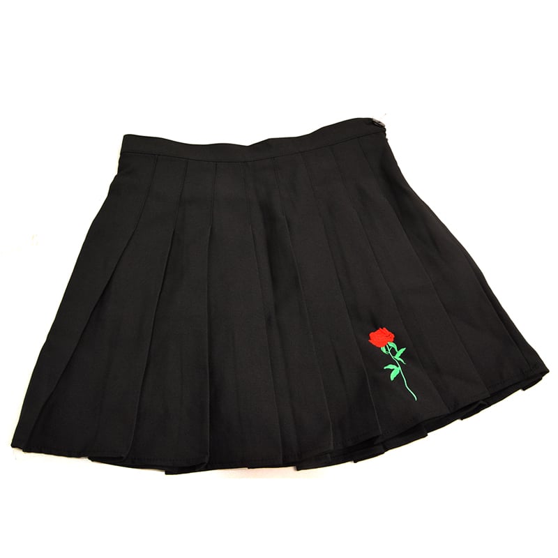 black and white rose skirt