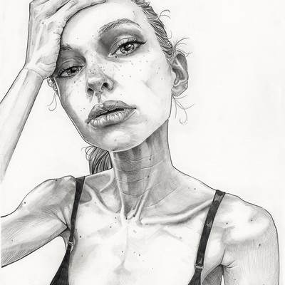 Viktoria in graphite no.1 print