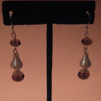 Burgundy Crystal Spiral Earrings