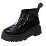Harajuku Buckle up Ankle Boots-4