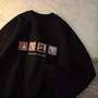 Cute Picture Frame Embroidery Velvet Thick Round Neck Sweatshirt Oversize Hoodie Pullover Sweater E-Girl Kawaii Korean Japanese Harajuku Streetwear-1