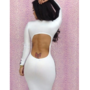 Black and White Color Block Dress - Thumbnail 2